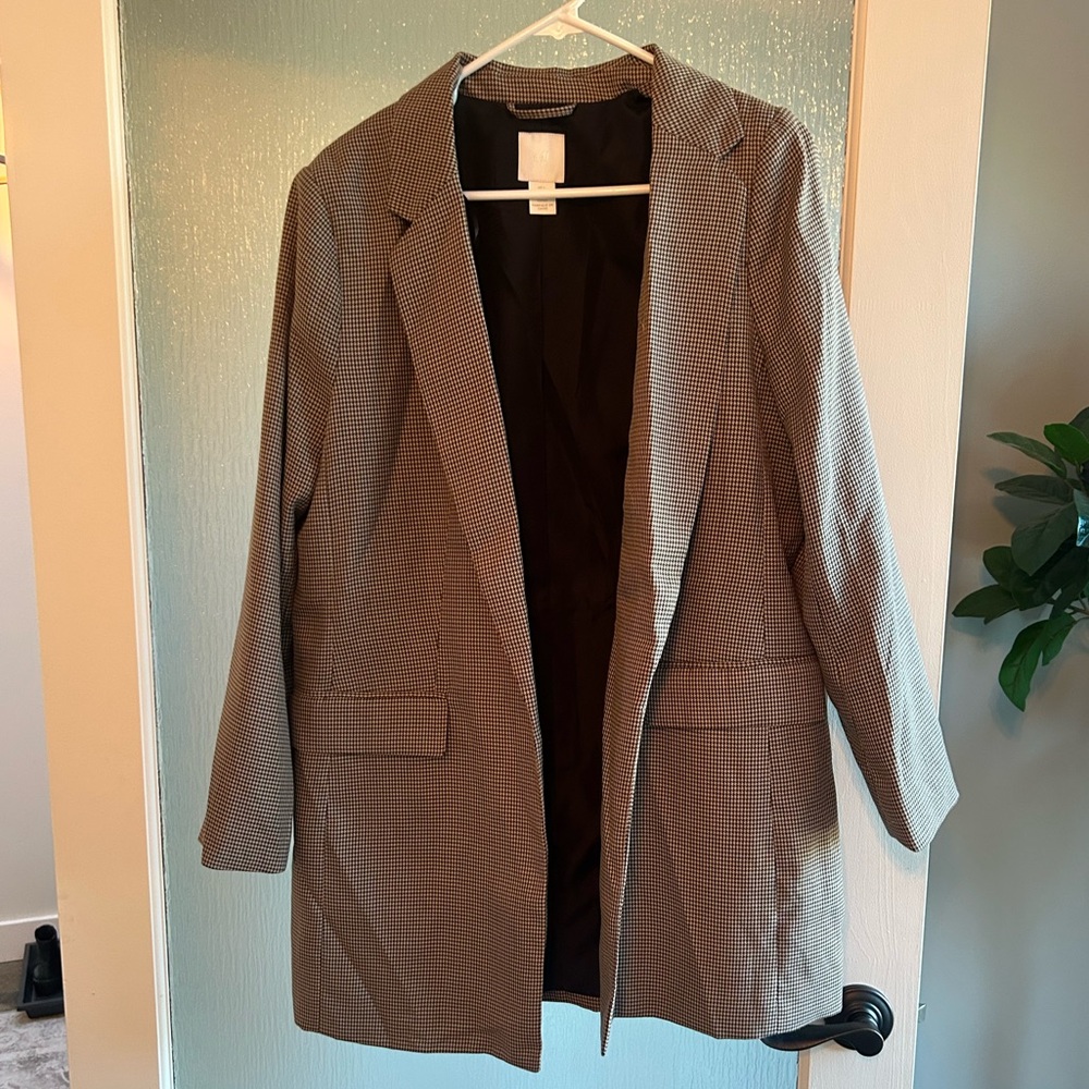 NWOT H&M Houndstooth Blazer Coat